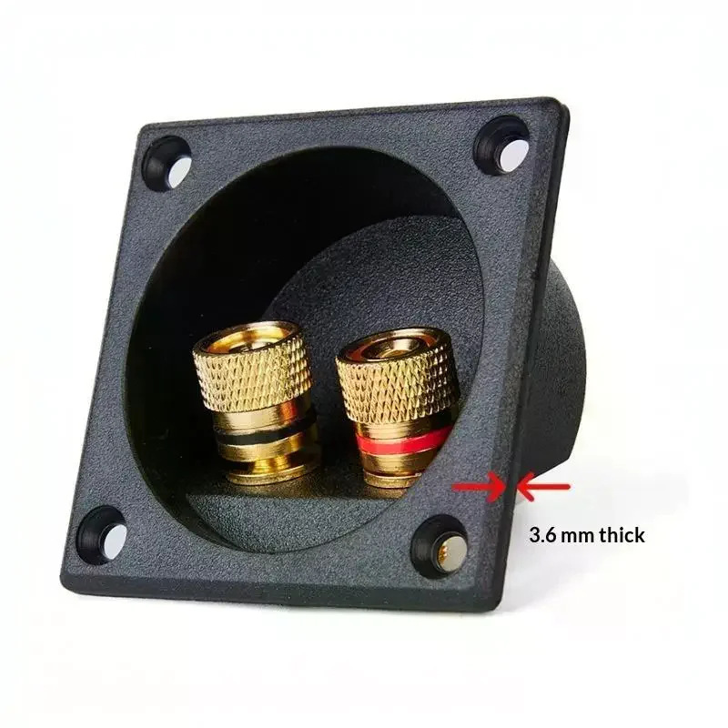 2Pcs Black Brand Speaker Terminal Connectors Round Boxes 2 Gilded Banana Jack Subwoofer Stereo Plug