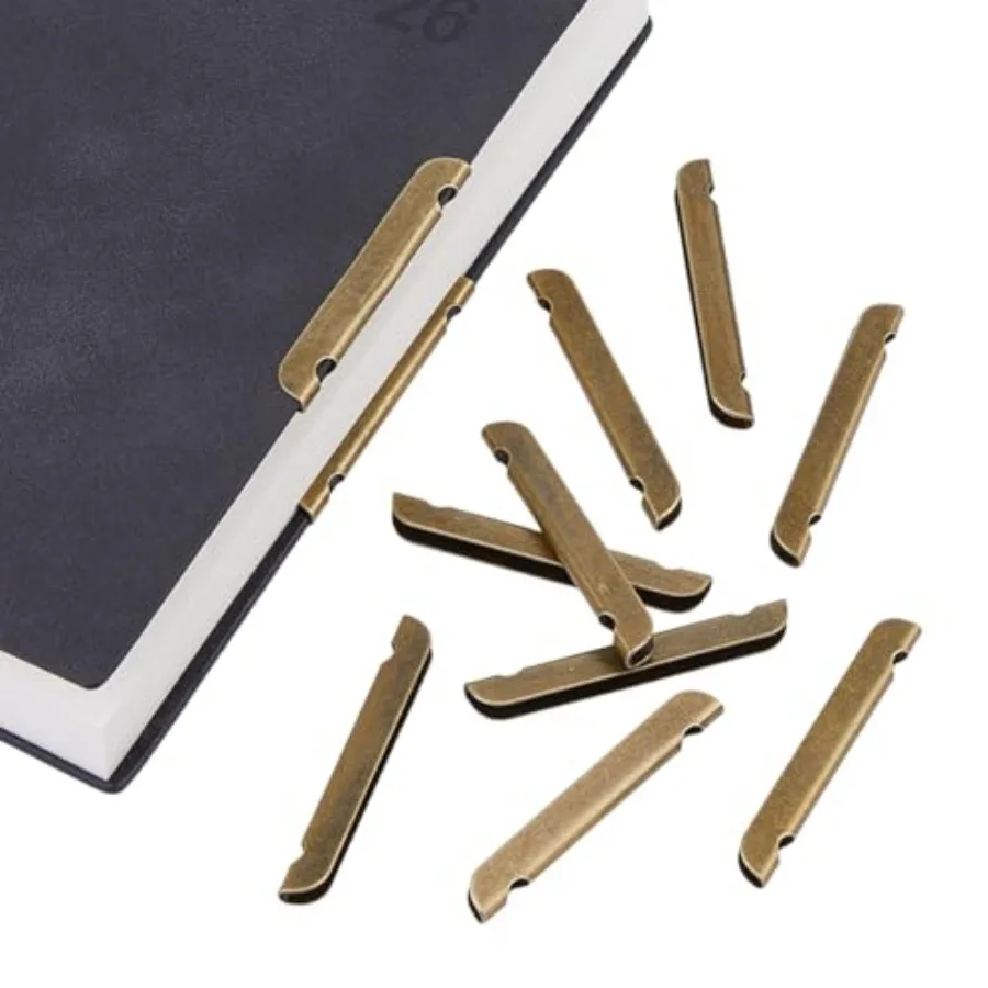

SUPERFINDINGS 30Pcs Metal Book Corner Protector Guard Edge Cover Antique Bronze Clip Edge Protectors for Notebook Album Vintage