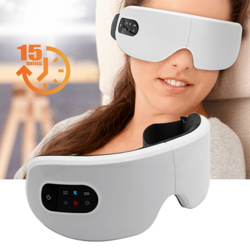 Smart Eye Massager 4 Modes Vibration Eye Care Instrument Hot Compress Bluetooth Eye Massage Relieve Fatigue Improve Sleep Shade