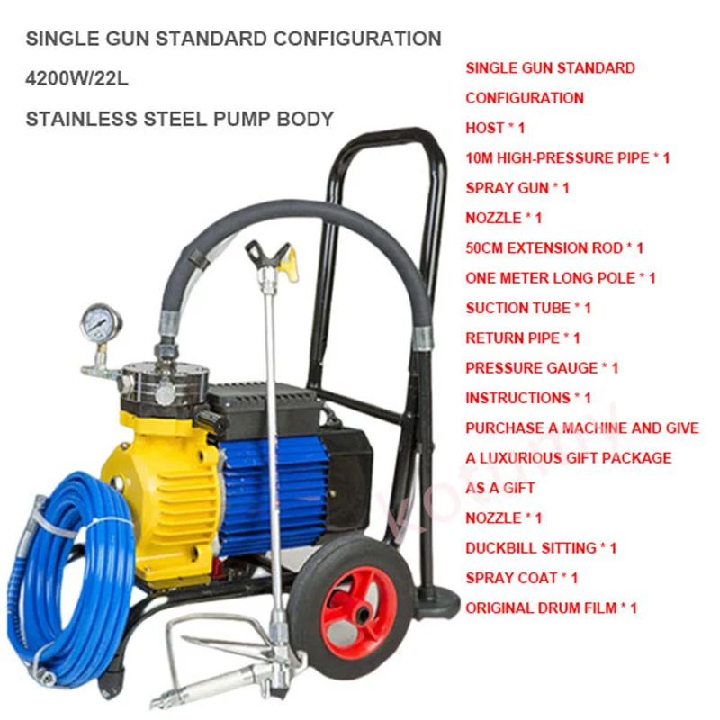 Professional High-Pressure Airless Spraying Machine 5200W Electric Paint Sprayer Painting Tool Airless Spray Gun