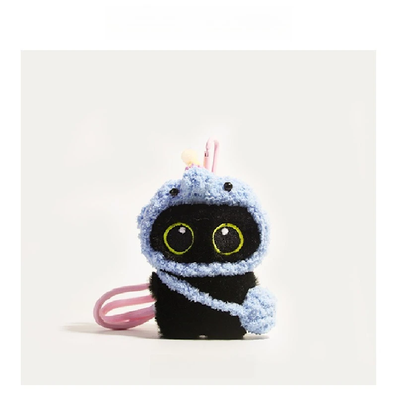 Porte-clés de voiture, décoration suspendue mignonne et exquise, couvre-tête de cochon, grands yeux, chat noir, sac à dos en peluche, nouvelle collection 2025