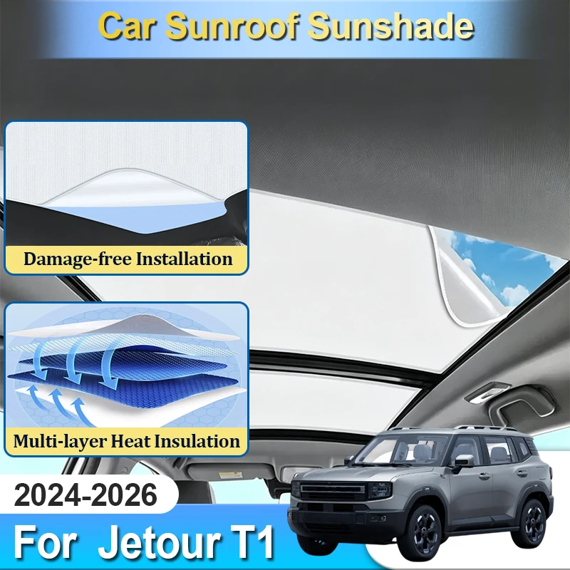 

Sunroof Sun Shade For Jetour T1 Shanhai T1 Accesories 2024 2025 2026 Window Sun Cover Blocker Car Tools Body Kit Electrostatic