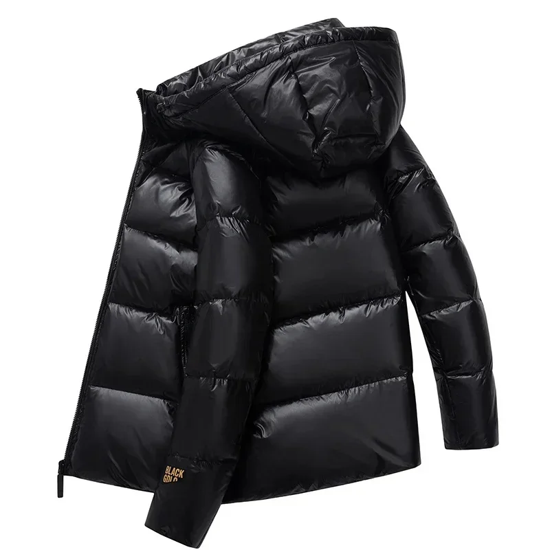 COZOK Black and Gold Hoodie Ultralight Down Jacket Men Male Winter Brand Luxury Puffer Padding Lightweight Padded Jackets Coat