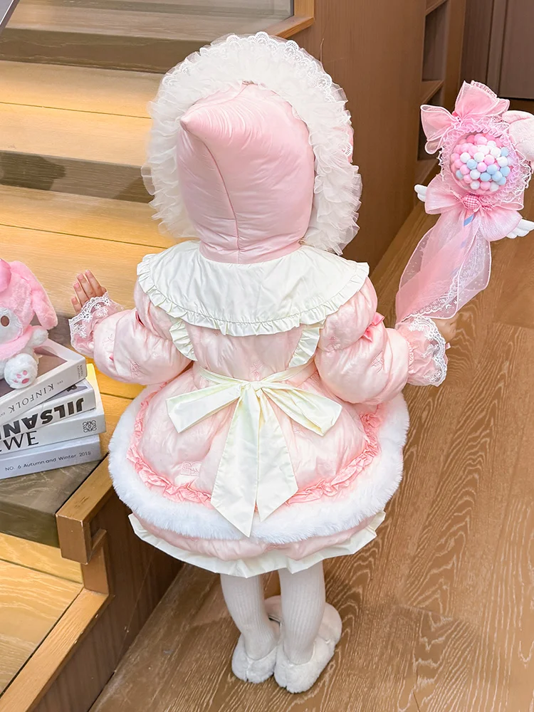 Płaszcz puchowy dla dziewczynek Princ Sle down Jaet, modny płaszcz średniej długości, ciepły, uroczy płaszcz Princ Wind Coat