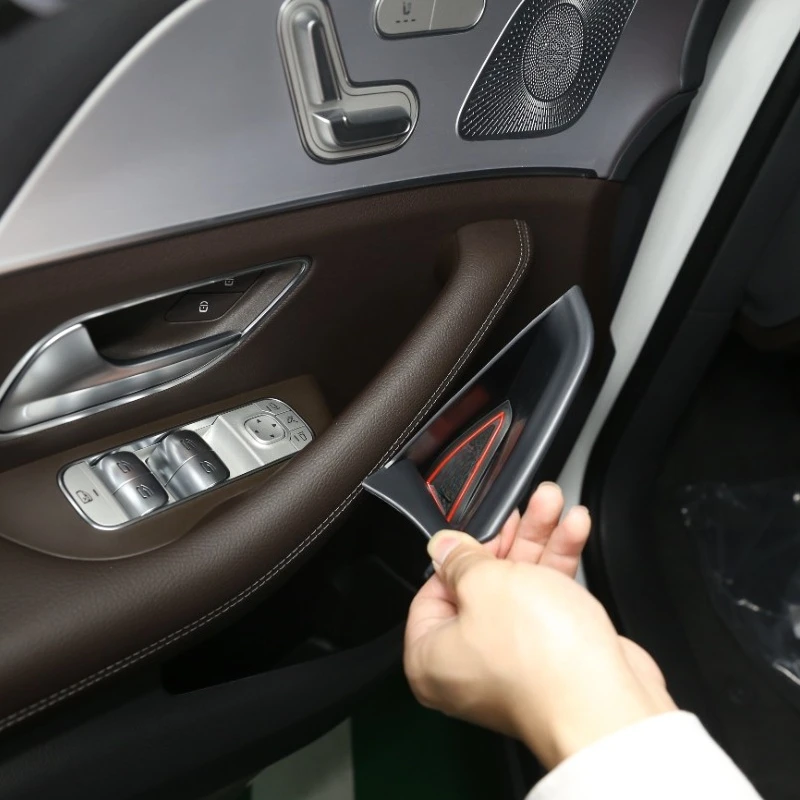 

For Mercedes Gle W167 2020-2025 ABS Black Car Door Storage Box Storage Trays Phone Storage Box Interior Car Accessories