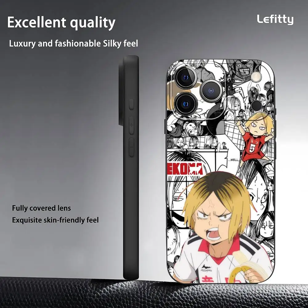 Casing HP Anime Haikyuu Shoyo Hinata untuk iPhone 17 16 15 14 13 12 11 Pro Xs Max Mini XR X Plus Hitam Doff Lembut Funda