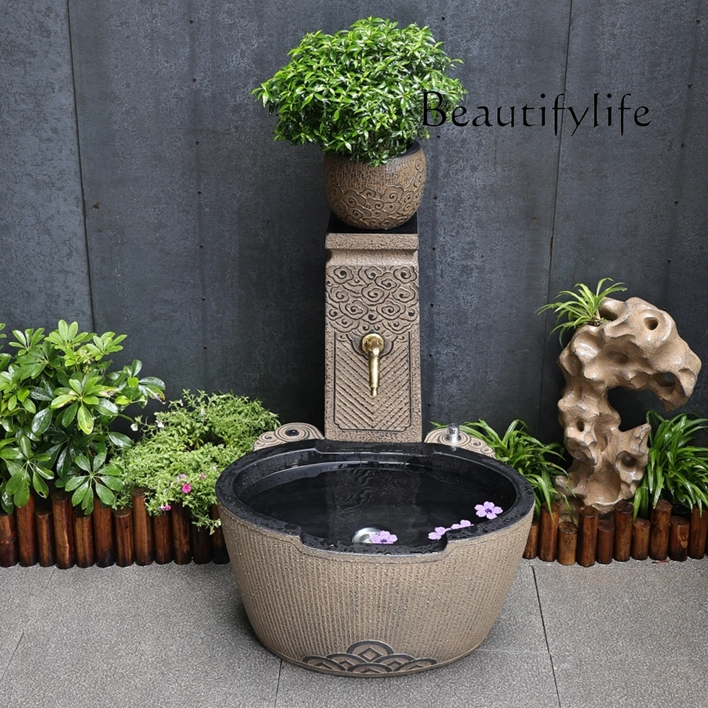 

Courtyard Outdoor wash basin Pool Villa Garden Chinese mop pool Antique mop sink