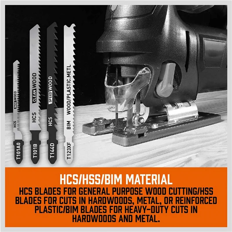 

Y51A-75 Pcs T Shank Jig Saw Blade Set, T-Shank Blades For Wood, Plastic And Metal Cutting