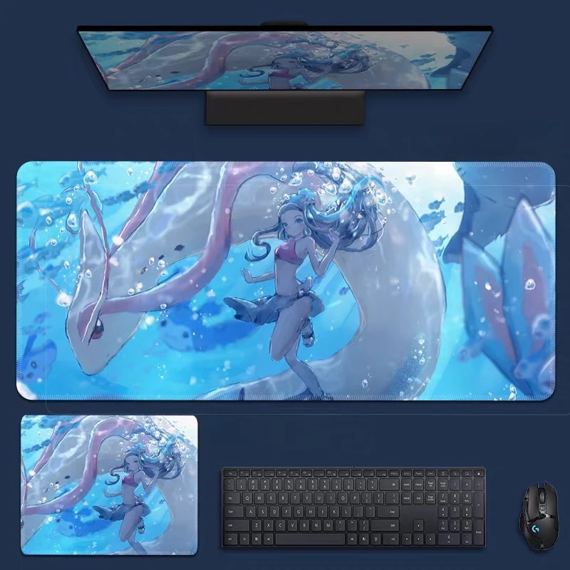HD Pokémon Leder-Mauspad Übergroße E-Sport-Spielmatte Jungen Animation Computer-Tastaturunterlage Büro Rutschfeste Mausmatte