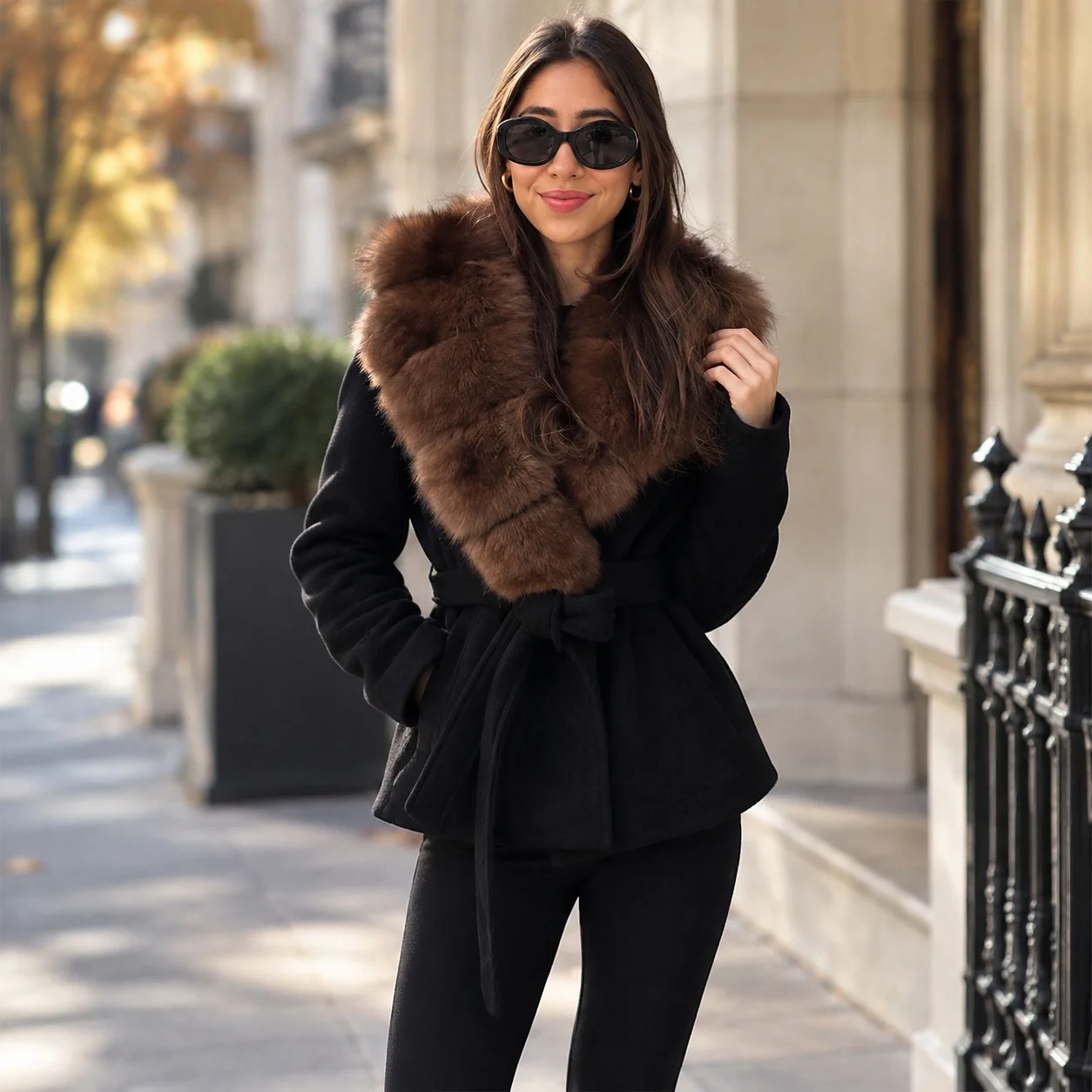 Notched Lapel Turn Down Collar Coat Regular Length Elegant and Graceful with Socialite Style Private Socialite Women Autumn Coat