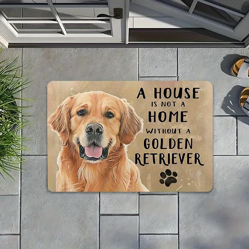 Funny Cartoon Pet Style Brown Dachshund Martini Glass Slogan Print Non Slip Patio Front Entryway Decor Doormat