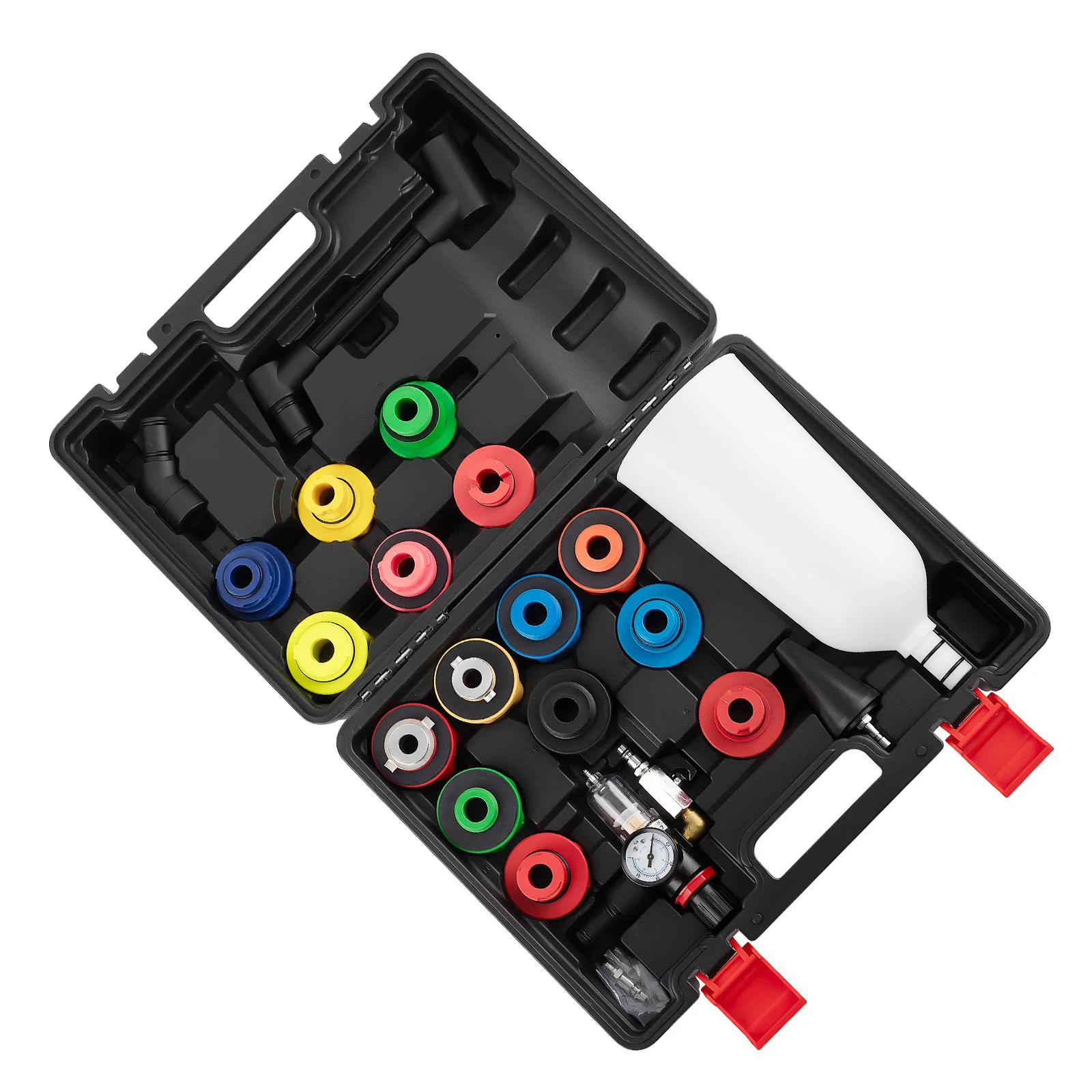 Oil Funnel Set for Engine Oil Change with 15 Adapters One-Hand Operation