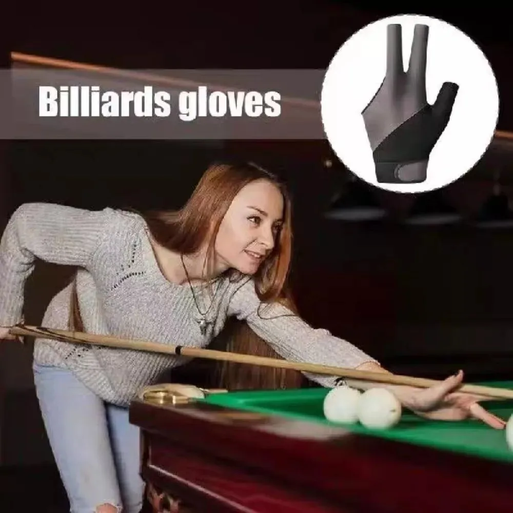 Professional 3 Fingers Snooker Glove New Anti Skid Adjustable Billiard Gloves High-elastic Spandex Training Glove