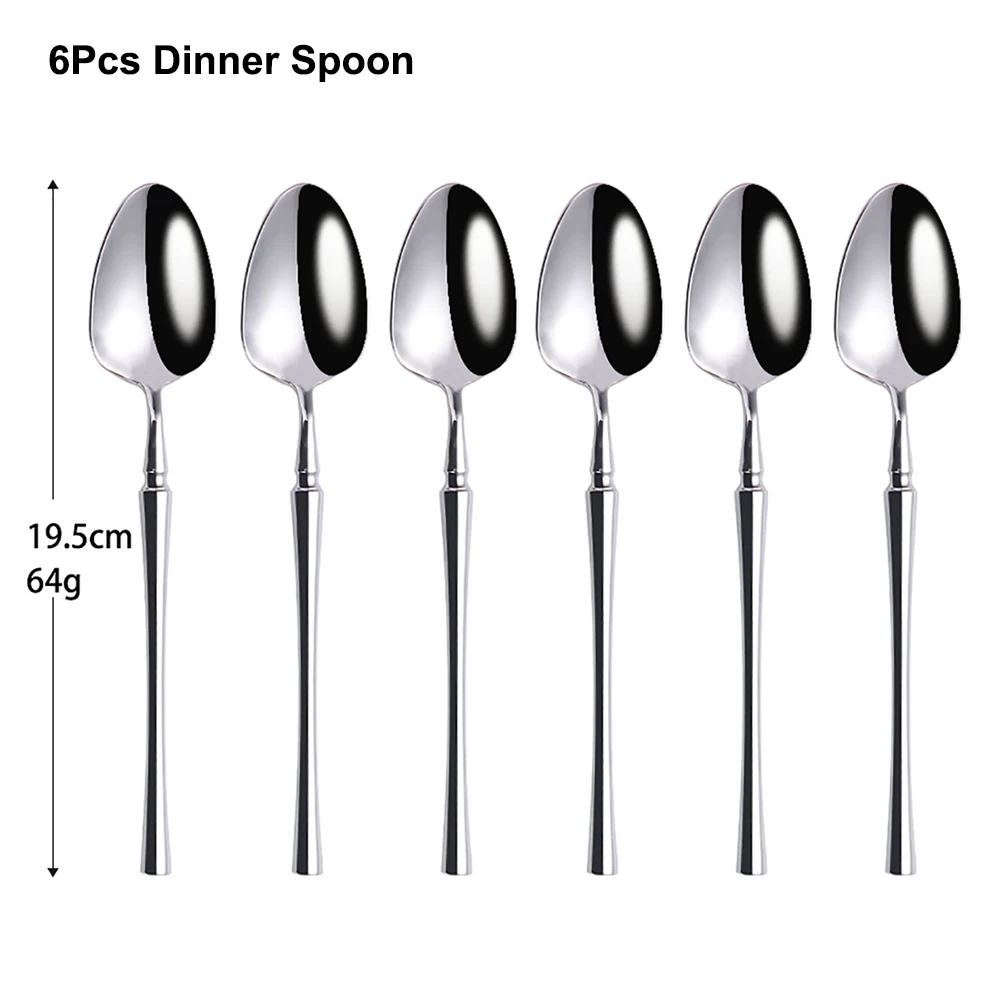 TD HOME 6/16/20/24/30 Stück Edelstahl 304 Geschirr Besteck Western Messer Gabel Löffel Set Spiegel Besteck Set Spülmaschine Sicherheit 3