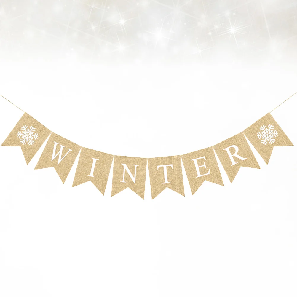 

rustic wedding banner letter decor holiday garland xmas bunting winter snowflake jute party decoration celebration