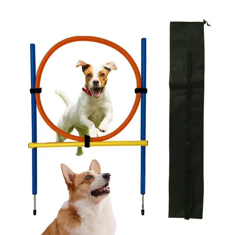 

Dog TrainingCircle Pet Obstacle Training Jumping Ring Hurdles Snake Winding Pole Outdoor Jumping Course For Doggie Exercises