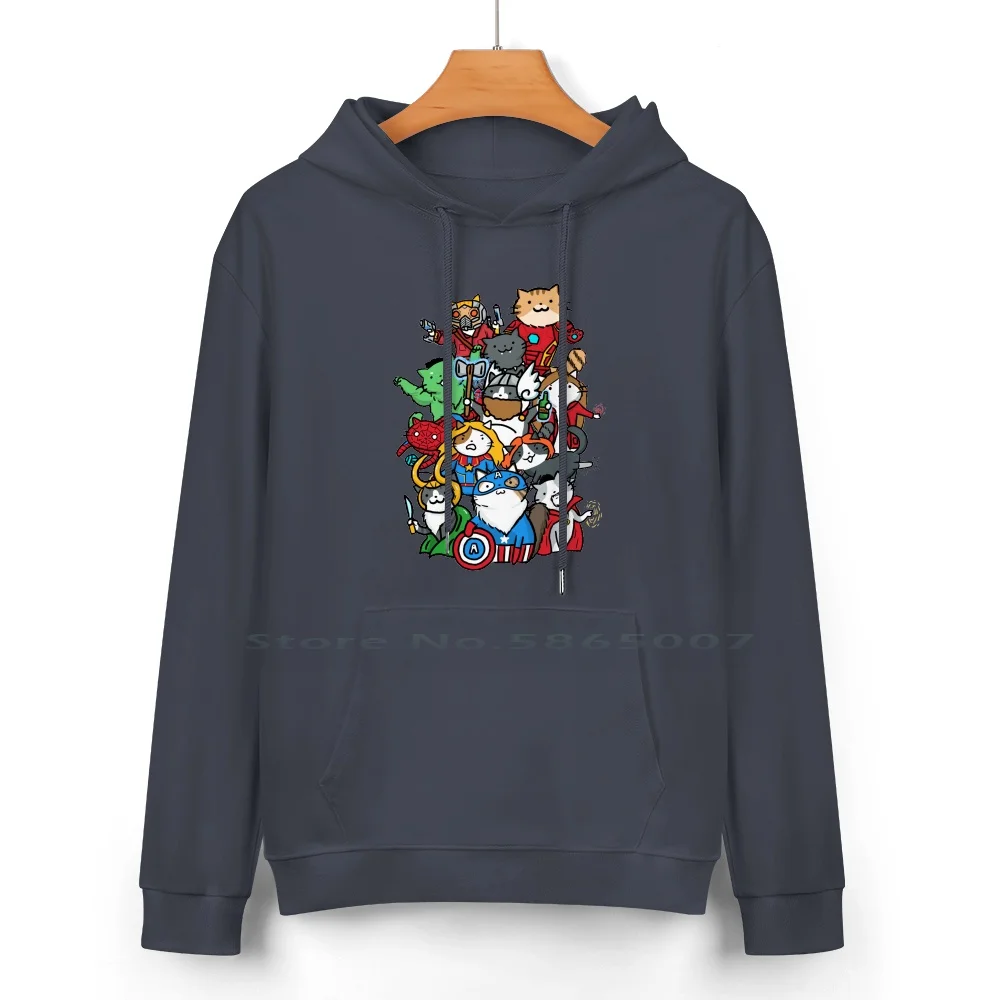 Catvengers Pure Cotton Hoodie Sweater 24 Colors Avenger Cat Cute Neko Singapore Muffinsaurs Green Kitten Feline Parody Funny