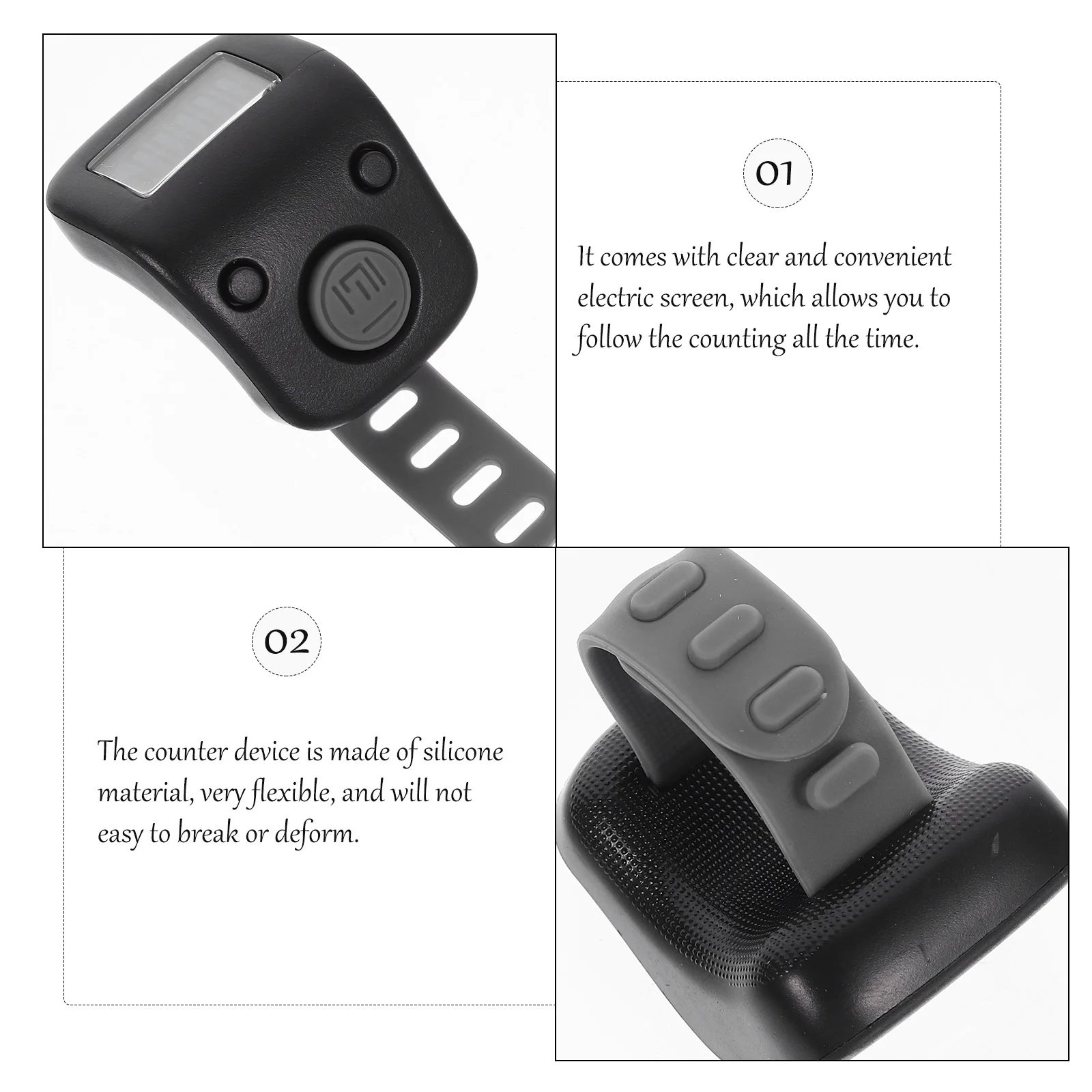 

Finger Counter Digital Electronic Clicker Silicone Manual Tally Device Lap Counter For Sports Running Knitting Crocheting