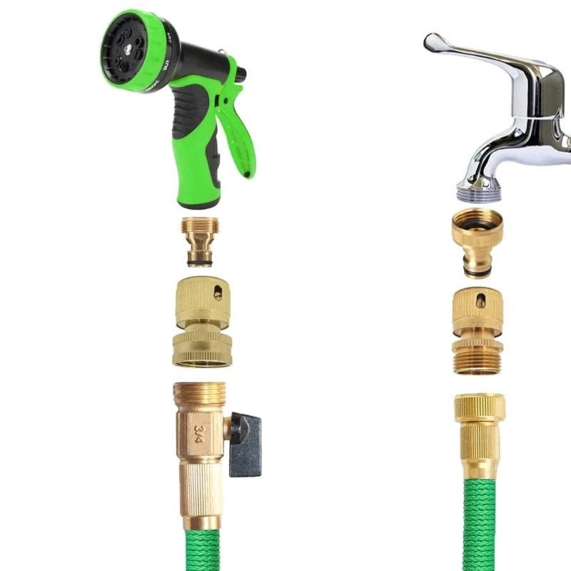 2 pçs jardim quintal 3/4 "conector rápido bronze adaptador torneira do jardim bocal rosca para acessório lavagem do carro