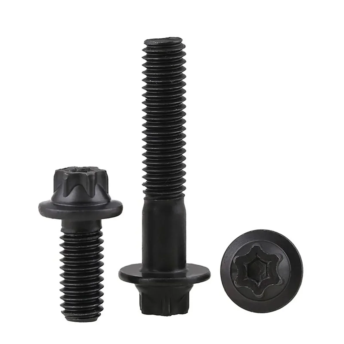 5/10/20/50Pcs M5 M6 Torx-Head Bolt Grade 12.9 Black Carbon Steel Profile Flange Head Screw Length 17.5mm~43mm