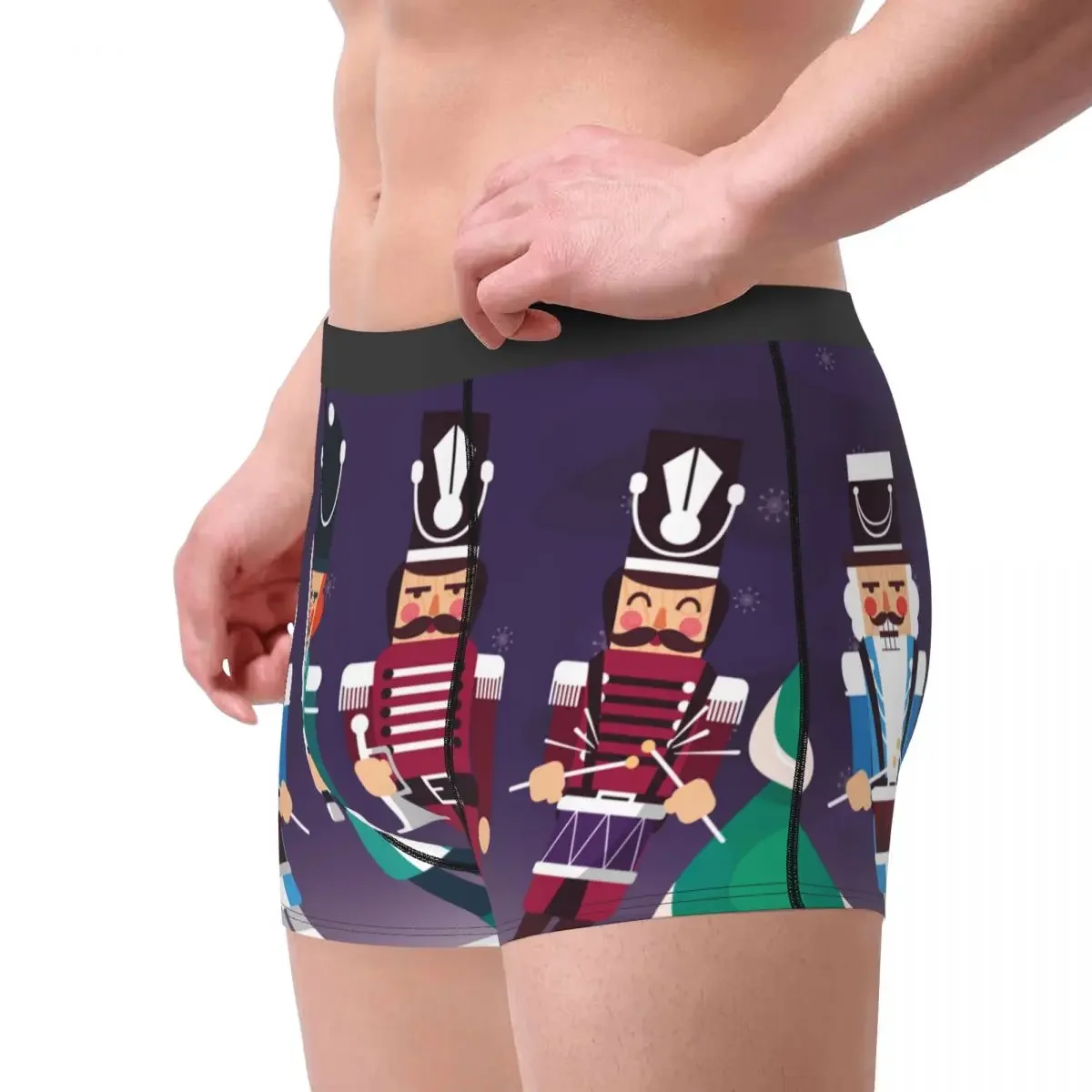 Custom Cool Merry Christmas Nutcrackers Boxers Shorts Panties Underpants Stretch Nutcracker Soldier Doll Gift Briefs Underwear