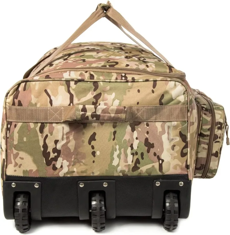 Large 120L Duffle Tactical Suitcase Mountain Land Outdoor Trolley with Wheel Sports Travel Luggage