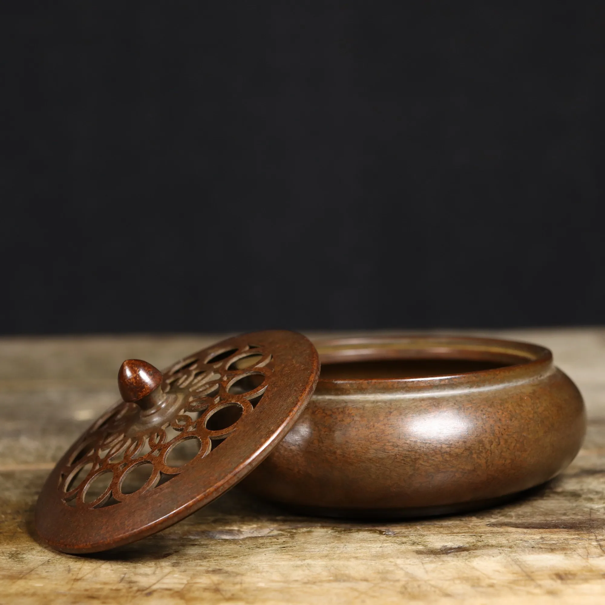 Pure Copper Citron Incense Burner Home Creative Sandalwood Censer Niche High-Grade Soothing Aromatherapy Ornament