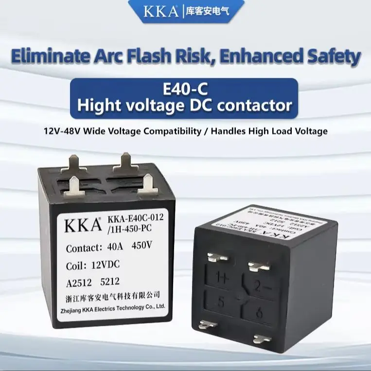 KKA-E40C High Voltage DC Contactor 40A 12/24V New Energy Vehicle Charging Piles New Energy EquipmentDC Control Equipment