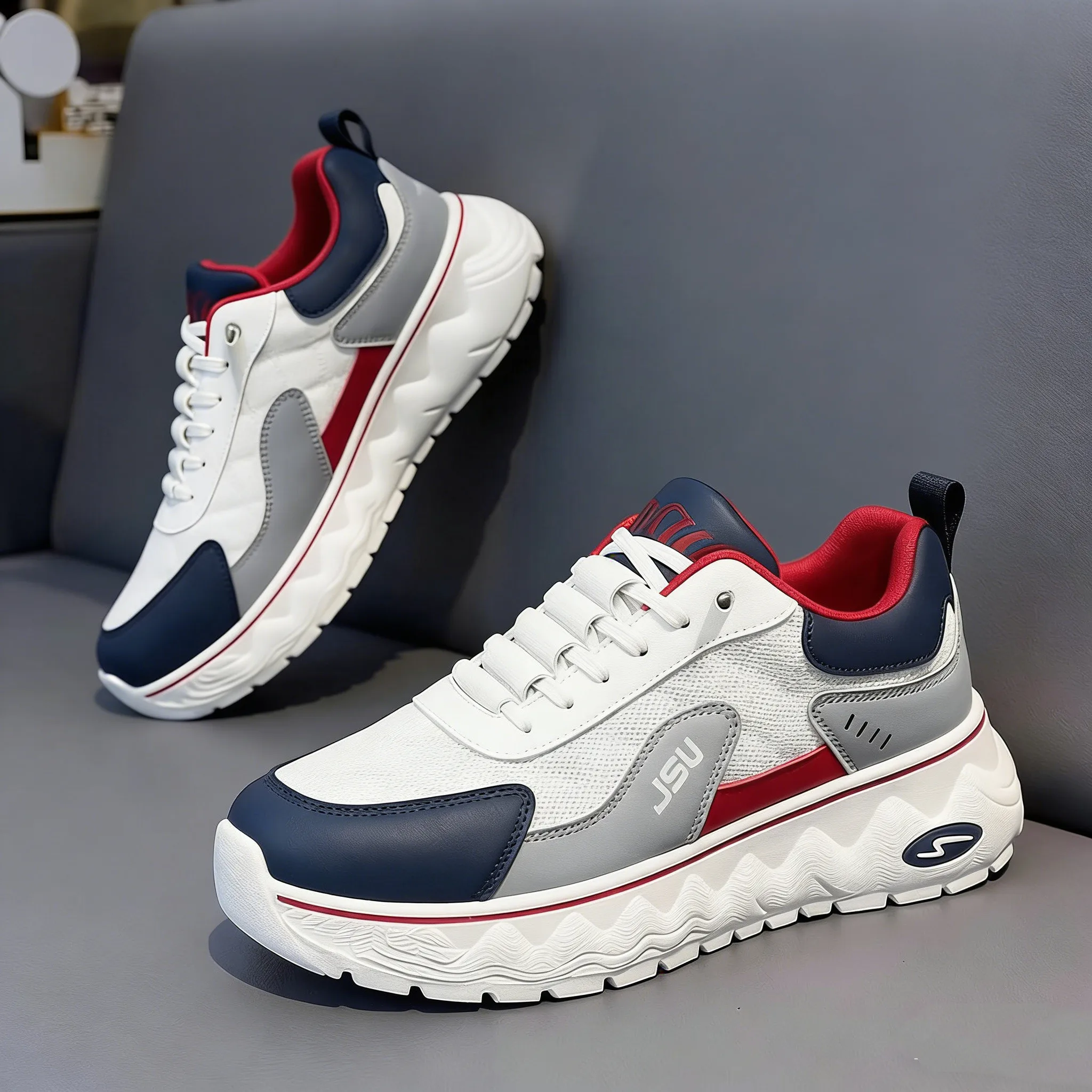 

Men's Breathable Running Shoes Summer Mesh Low Top Fashion Casual Shoes Slip-On Sports Sneakers Thick Bottom Rubber Sole