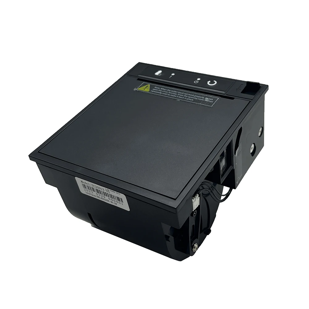 80mm Thermal Embedded Label Printer with Auto Cutter Panel Receipt Printing Machine with USB+RS232/TTL Support Big Paper Roll