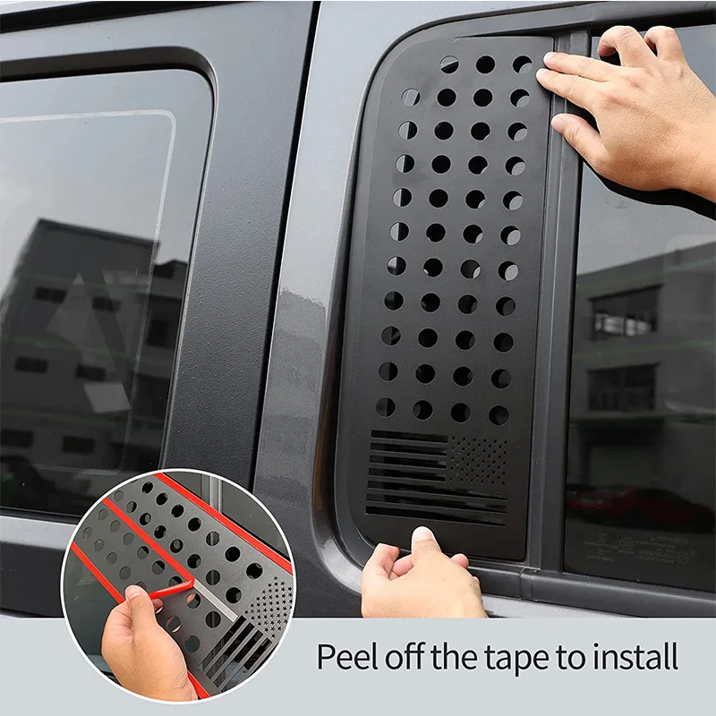 Car Rear Window Glass Panel Decoration Cover Trim for Jeep Wrangler JK JL 2007-2019 2020 2021 2022 4-Doors Accessories Black