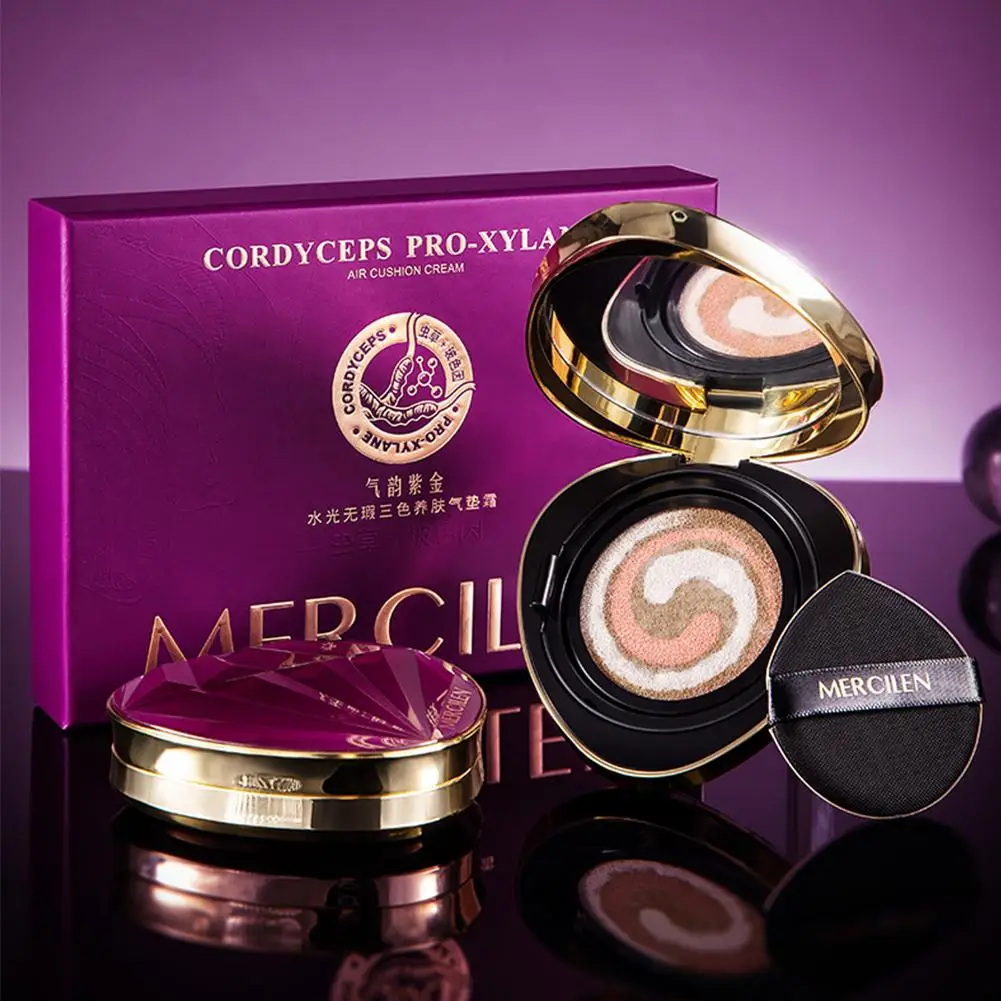 3 Colors Air Cushion Plant Nourishing Skin Concealer Oil Control Moisturizing Foundation Isolating Cream Beauty Makeup Cosmetics