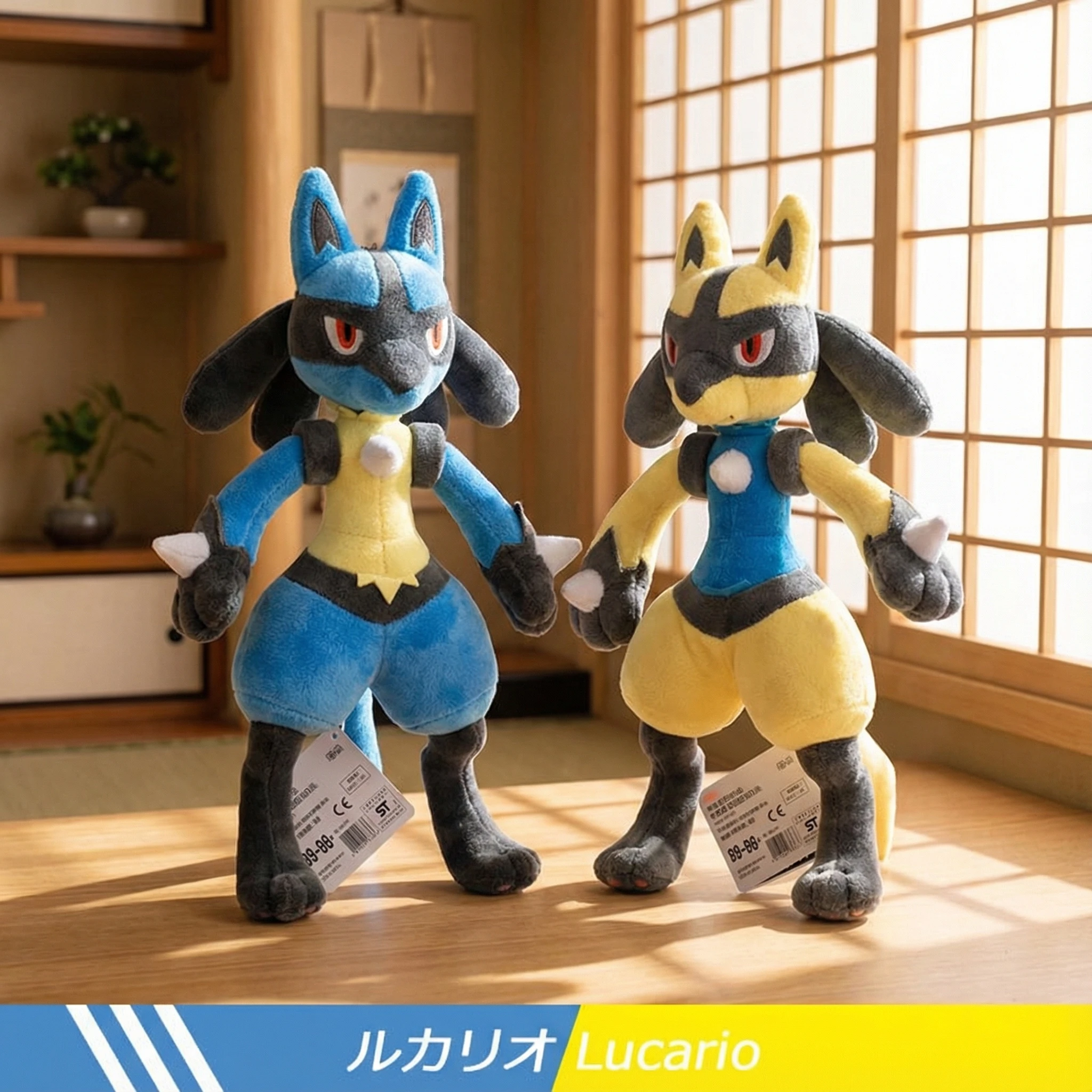 Peluche de Pokémon Lucario, Muñeco de Peluche Riolu, Adorable Juguete de Anime, Juguetes Kawaii de Colección, Regalo para Fanáticos y Niños