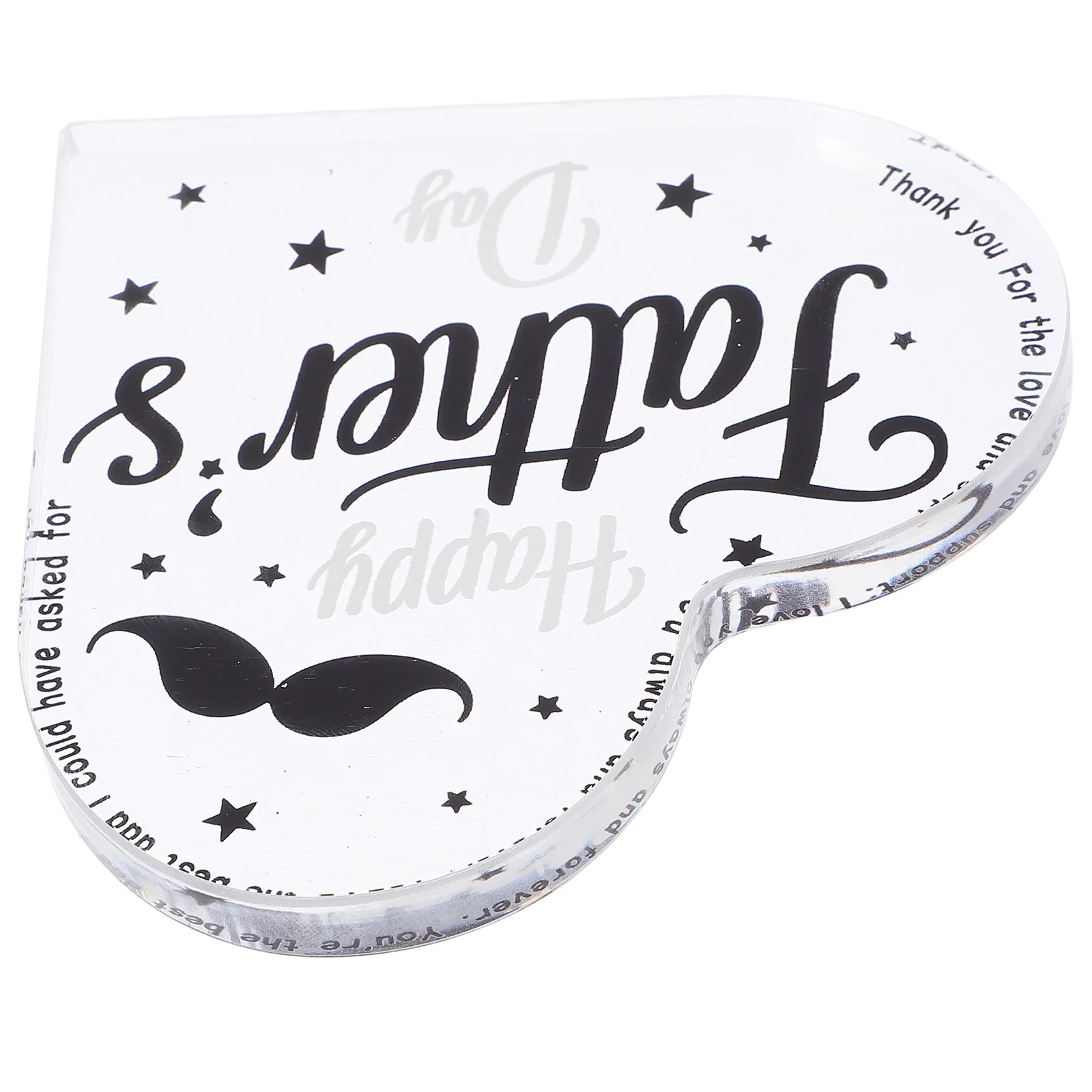 

Acrylic Heart Ornament for Father's Day - Transparent Heart-Shaped Tabletop Decoration Keepsake for Desk Shelf Display Home