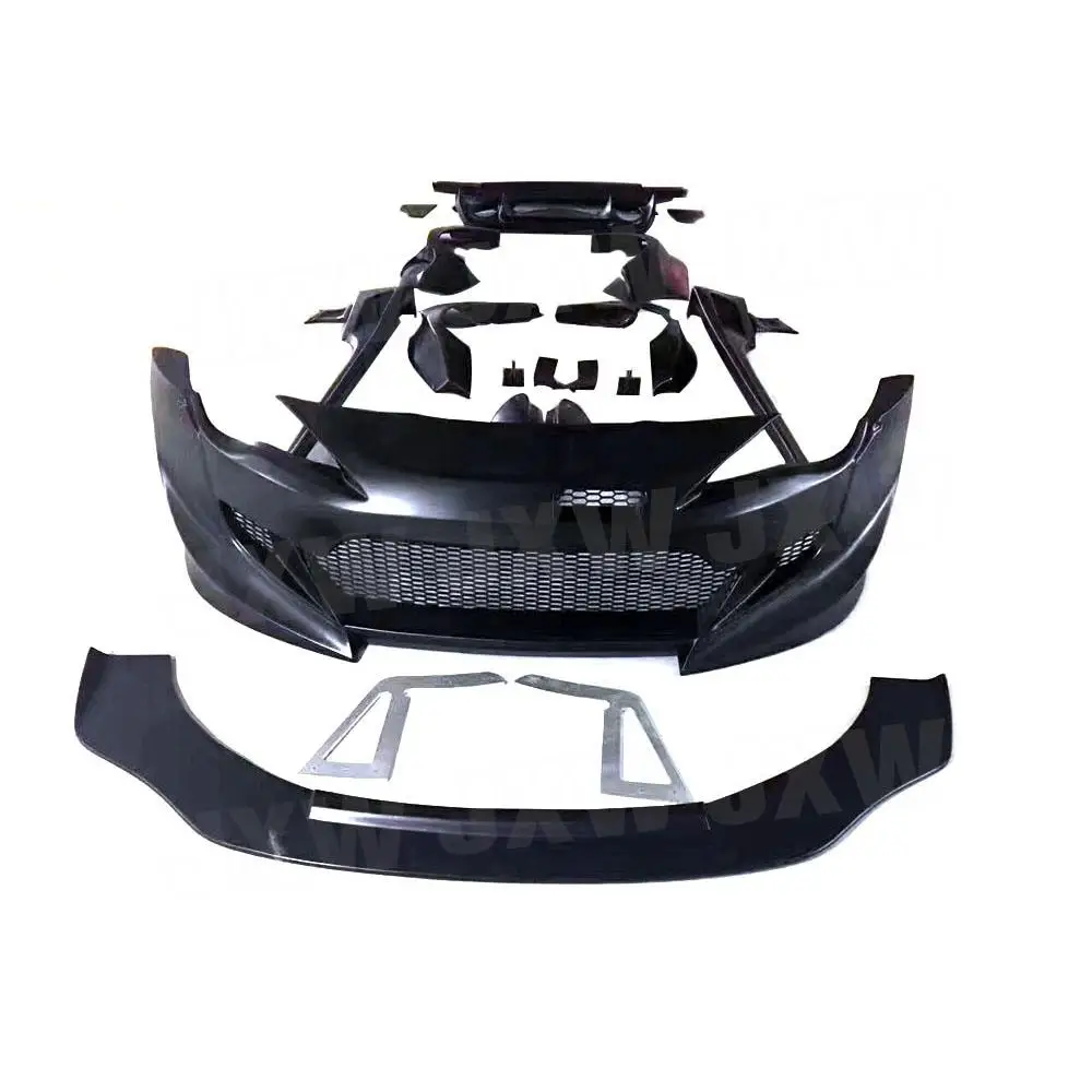 JXWANCF FRP Black Front Lip Spoiler Side Skirts Rear Diffuser Rear Spoiler Bumper Canards For Toyota GT86 Subaru BRZ Wide - view 4