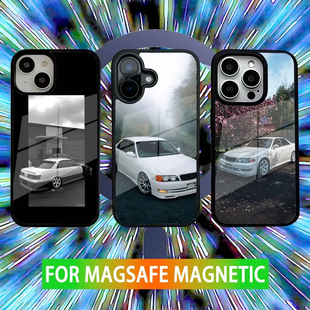 

White Mark Car 2 Phone Case For iPhone 16,15,14,13,12,11,Pro,Max,Plus,Mini,SE New Magsafe Magnetic Wireless Charging