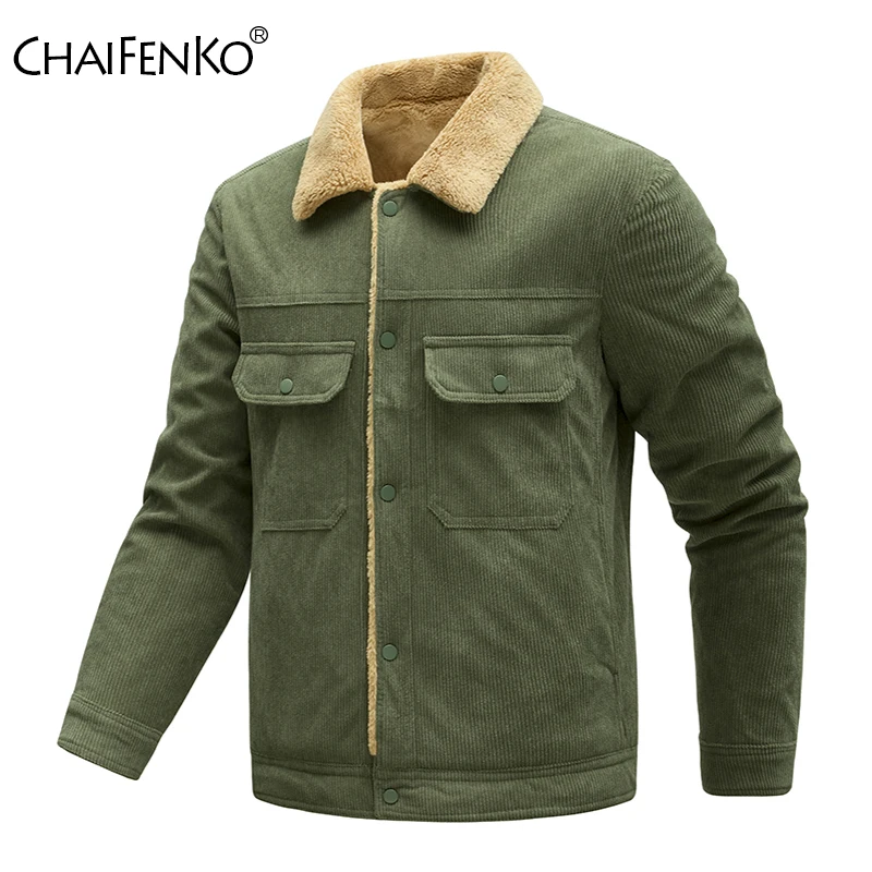 

Winter Thickening Fleece Men Coat New Fashion Keep Warm Comfort Parka Outdoors Loose Casual Simplicity Solid Lapel Jacket Men