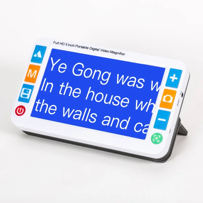 

Eyoyo 5.0 inch Handheld Portable Video Digital Magnifier Electronic Reading Aids w/Double Camera View Far and Near Voice Prompt