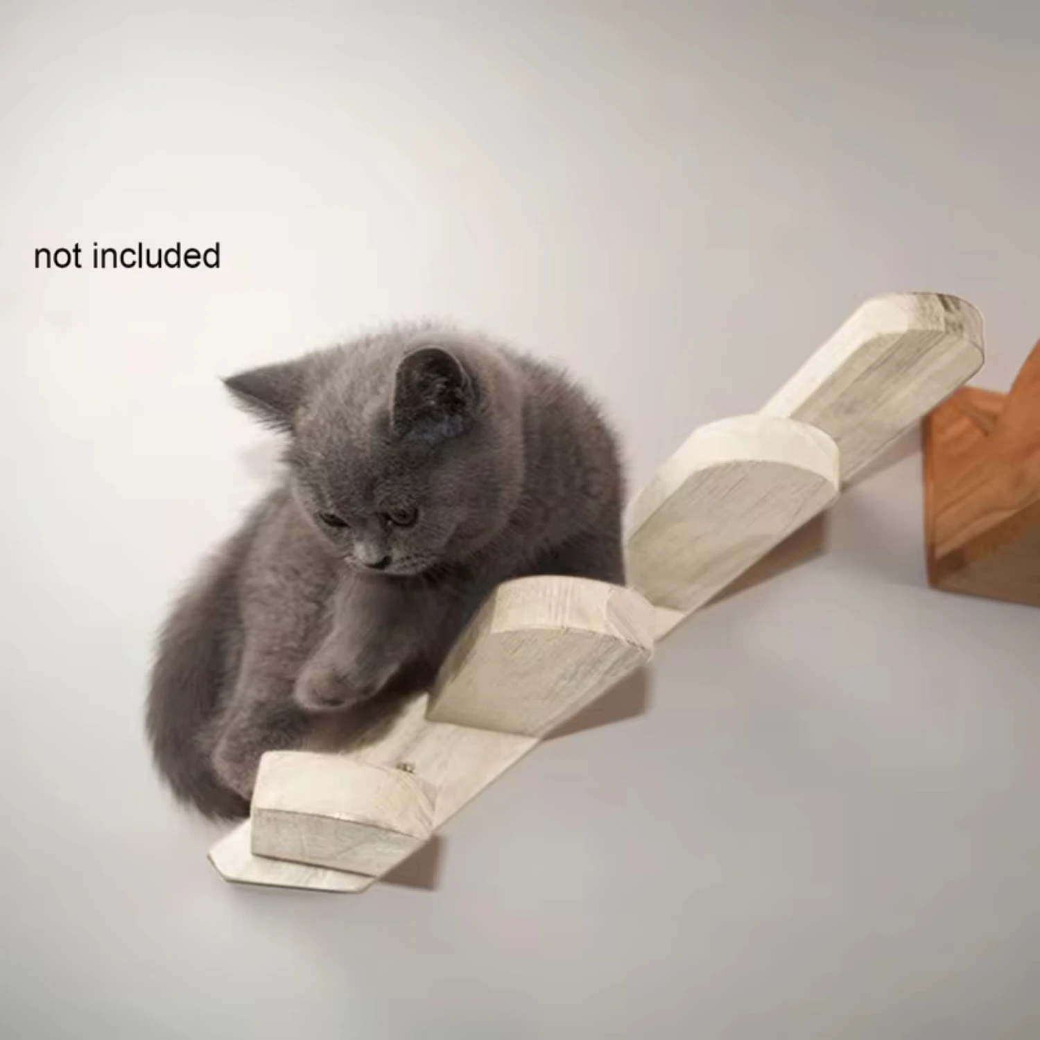 New Wooden Cat Climbing Frame Pet Appliance Wall Mounted Left Stairs Ladder Cat Jumping Platform Shelf Cat Trees