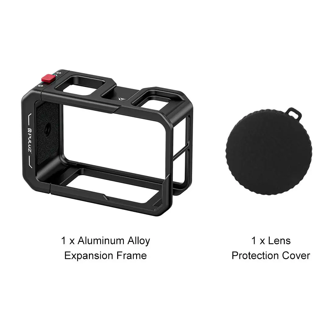PULUZ All-inclusive Aluminum Alloy Cage For DJI Osmo Action 5 Pro/4/3 Case Expansion Adapter Frame with Lens Cover Accessory