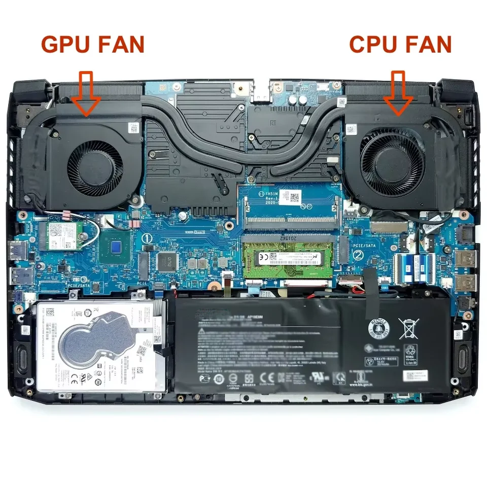 Ventilateur Refroidissement CPU/GPU Remplacement Pour Acer Nitro 5 AN515-43/54, AN517-51, Nitro 7 AN715-51 – Dissipateur Chaleur PC Portable