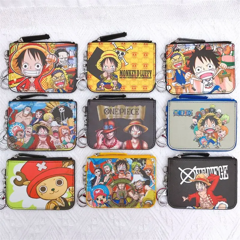 

Cute One Piece Luffy Zoro Chopper Ace multifunctional storage card holder coin purse kawaii clothes bag keychain pendant gift