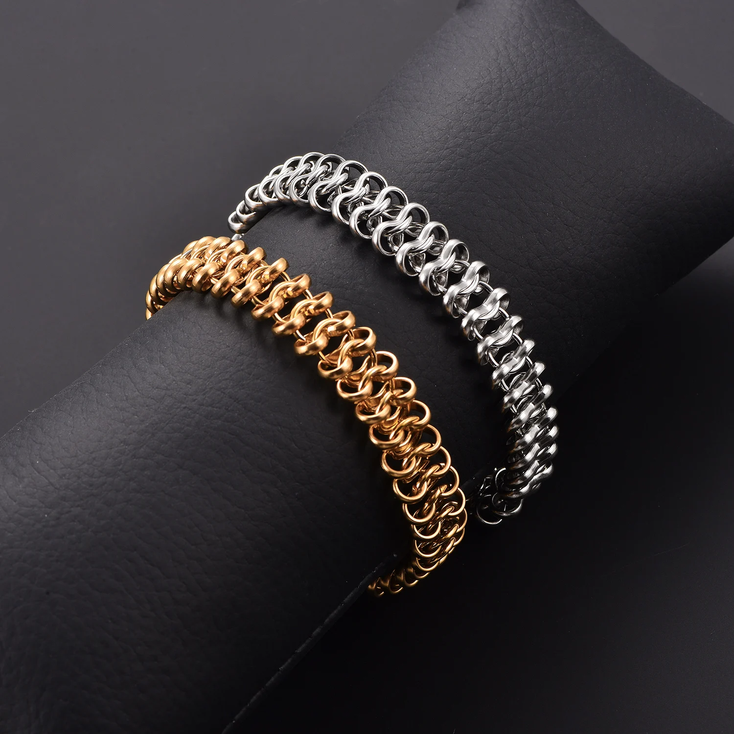12MM Hiphop Rock Punk Armbänder Edelstahl Handkette Armband Wasserdichter Schmuck Zubehör – Detail 3