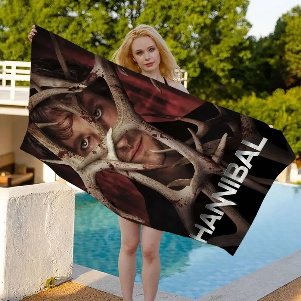 TV Series Movie Hannibal Big Microfiber Beach Towels Quick Dry Towel Sand Beach Towels Pool Towel For Travel Swim Pool Yoga