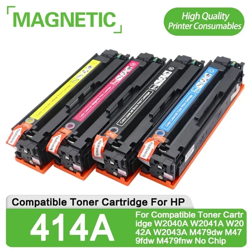 

4PCS Compatible For HP 414A Compatible Color Toner Cartridge W2040A W2041A W2042A W2043A M479dw M479fdw M479fnw Printer No Chip