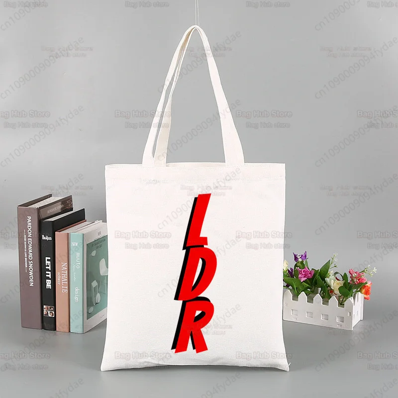 Lana Del Rey Ldr Y2K Tote Bag Unisex Canvas Bags Shopping Bags Printed Casual Shoulder Bag Foldable