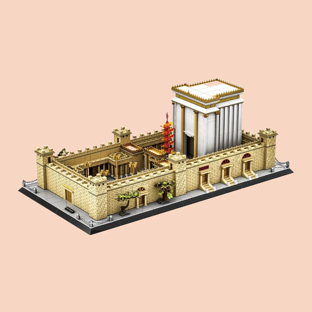 MOC Jerusalem Tempel Stadt des Friedens Palast Bausteine Set Treue Kirche Architektur Idee Spielzeug Für Kinder Geburtstag Geschenke