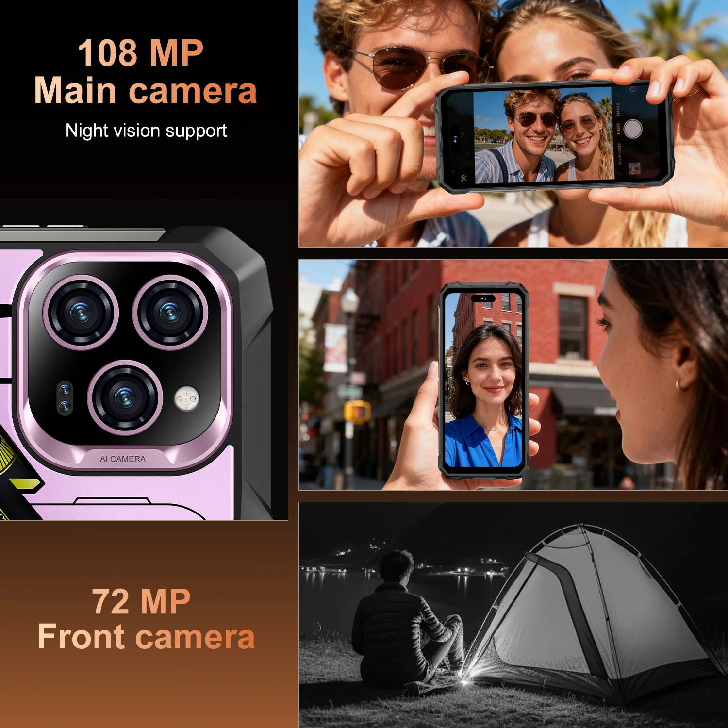 هاتف IVMI 17PROMAX متين يعمل بنظام أندرويد 15 بشاشة 7.2 بوصة HD + شاشة 24 جيجابايت + 256 جيجابايت رام كاميرا 108 ميجابكسل هاتف 10000 مللي أمبير في الساعة