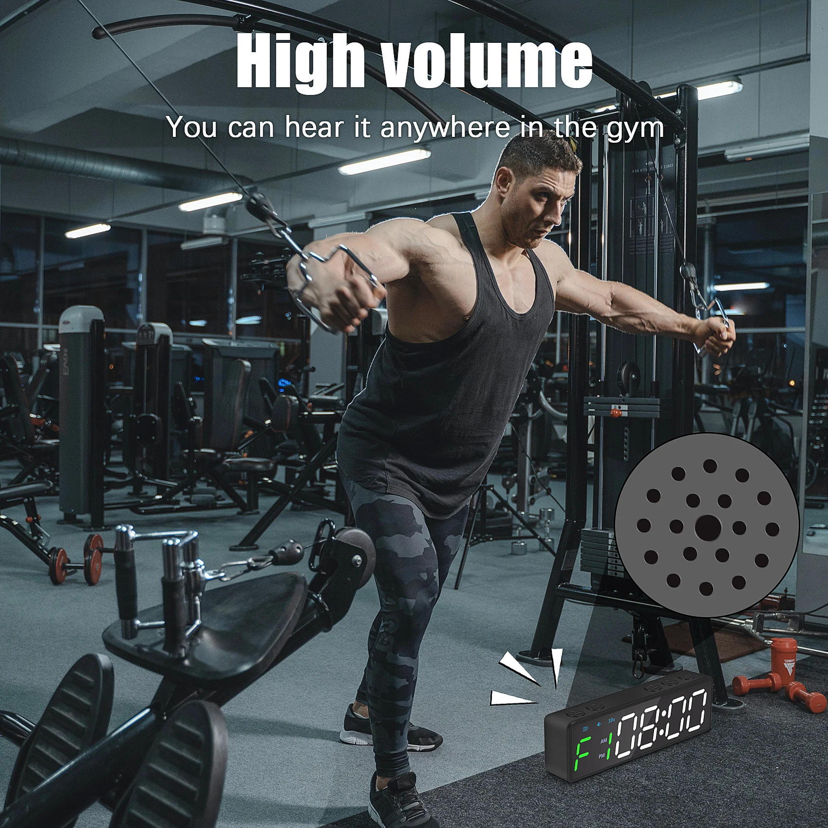 ABRO-Portable Gym Timer Interval Timer Workout Fitness Clock Countdown/UP/Stopwatch Magnetic & USB Rechargeable