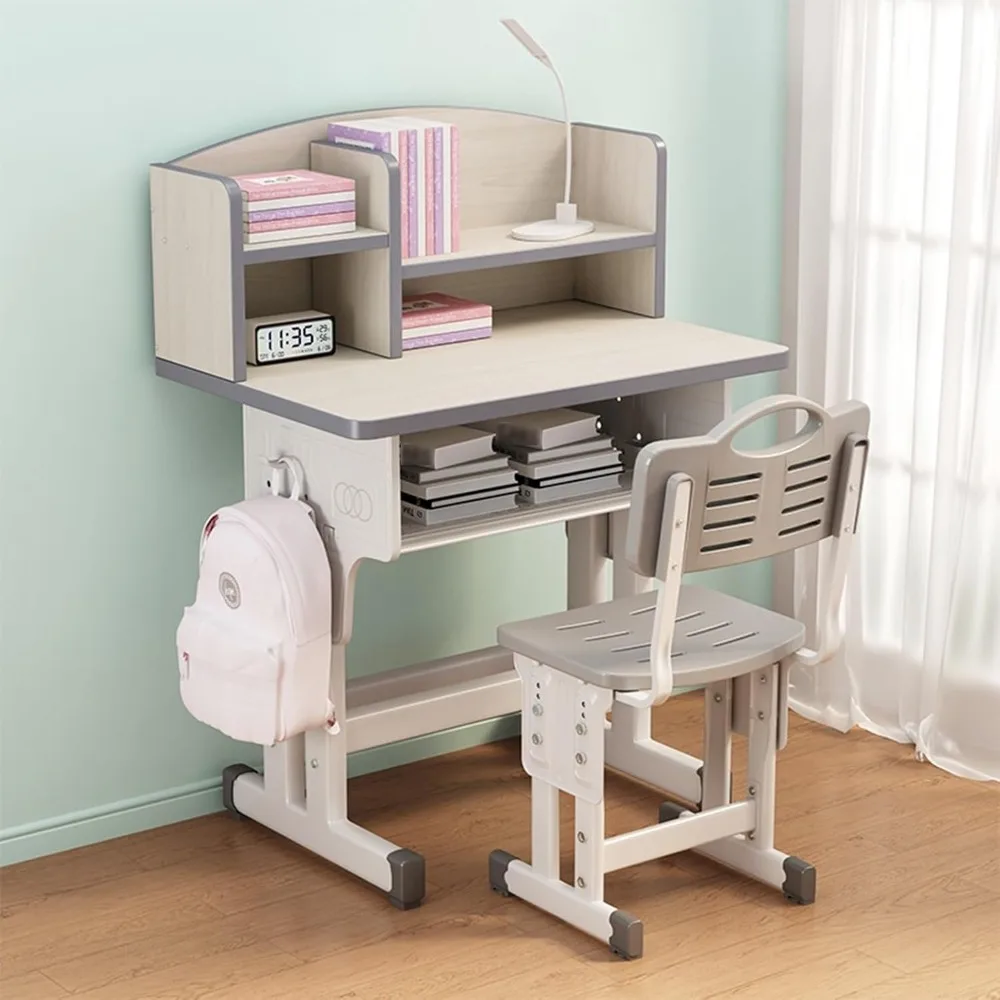 キッズデスクチェアセット 高さ調節可能 子供用学校学習用ライティングテーブル 引き出し付き デスクトップが広がったデスクトップ付き 男の子 女の子用